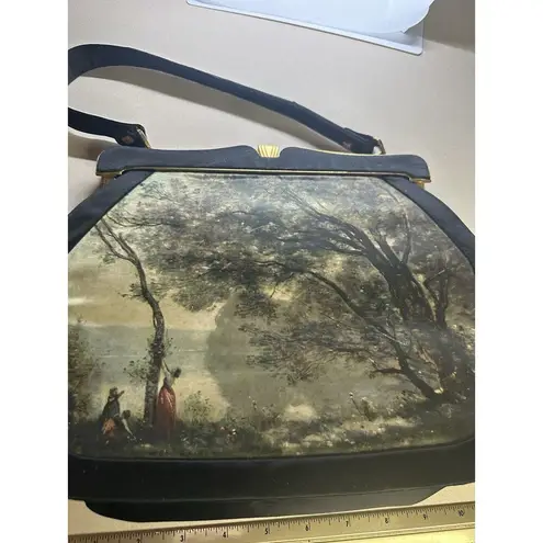 Jean Baptiste Camille Corot's painting, Souvenir de Mortefontaine Silk Handbag