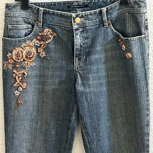Elie Tahari Embroidered Embellish Denim Jeans Size 29