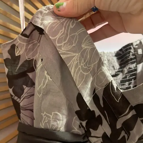 Moulinette Soeurs Anthropologie Strapless Lavender Printed Dress w/ sash Sz4