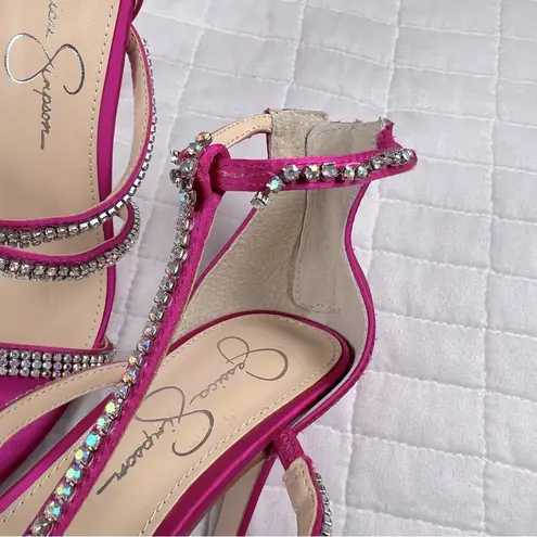 Jessica Simpson  Sidra Strappy Rhinestone Sandal in Pink Magenta Size 6.5