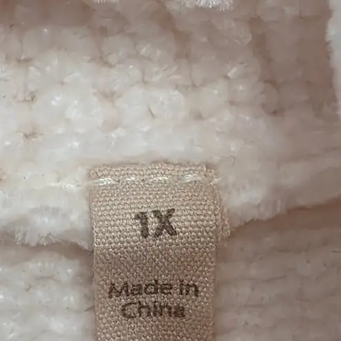 Soft Surroundings Soft Winds Cowl Neck Sweater Ivory Pearl Pale Pink Size 1X - Image 6