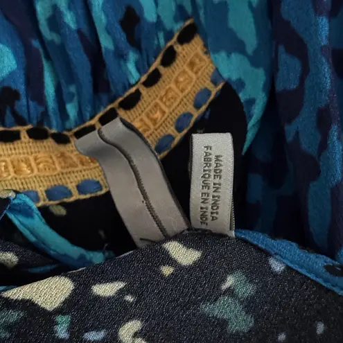 Blank London Shirt Blue Multicolor Mixed Colorful Artsy Art To Wear Size Medium