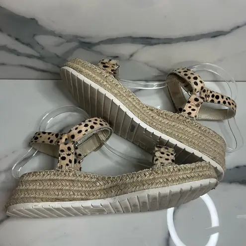 Dolce Vita | Leopard Print Calf Hair Hook & Loop Platform Chucky Sandals Sz 9.5 Brown