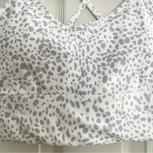 Scorpio Sol Womens M White Ditsy Cheetah Regina Cross Back Sport Bra Workout Gym