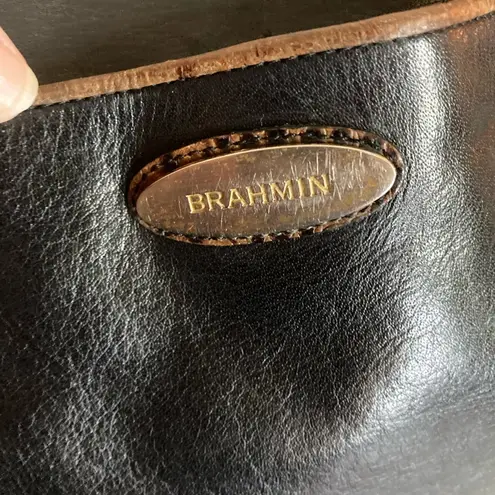 Brahmin ANNA BLACK TUSCAN LEATHER VINTAGE SHOULDERBAG TOTE