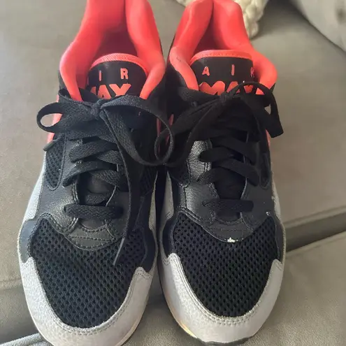 Nike  Air Max Athletic Shoes Black and Coral