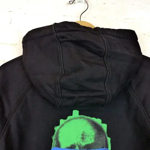 Unlabeled by Anna Petrosian Skull Drip Hoodie Womens S Black Relaxed Rock Punk