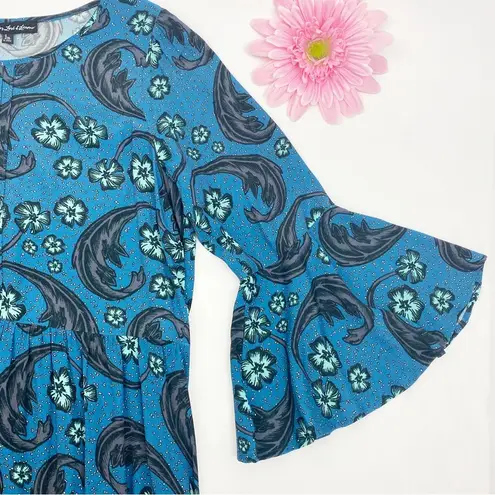 For Love & Lemons  X Urban Outfitters Trumpet Bell Sleeve Paisley Floral Dress