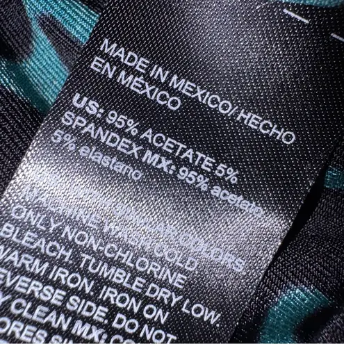 Chico's  Travelers Peacock Teal Foliage
Tales Midi Dress Long Sleeve size XL