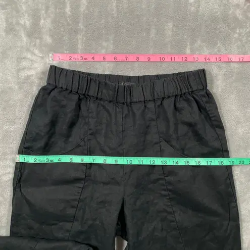 Quince Pants Womens Small Black Linen Stretch Waist Pull On Classic Capsule