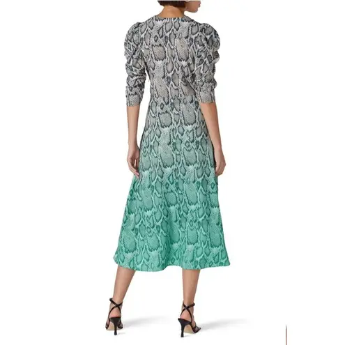 AFRM Ellis Ombre Snakeskin Print Wrap Maxi Dress XS Extra Small Party Cocktail Tan