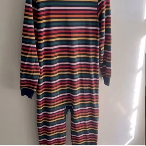 Old Navy  Long Underwear Pajamas with Rainbow Color Stripes Medium
