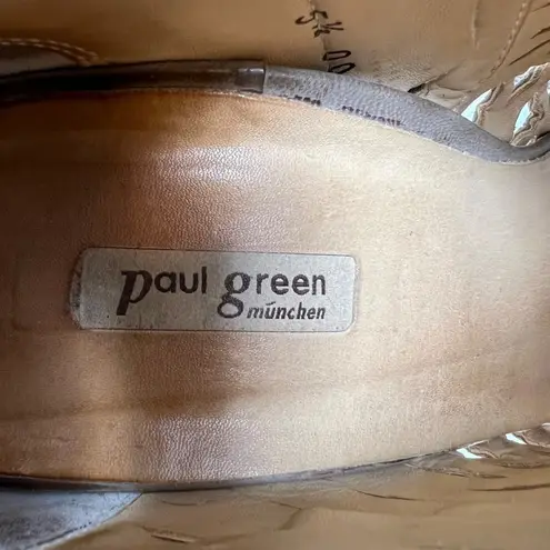 Paul Green Munchen Leather Perforated Peep Toe Heeled Booties