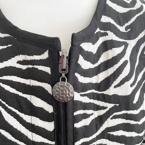 TRIMDIN Serengeti Collection Reversible Zebra Peplum Blazer Black White Zip XS
