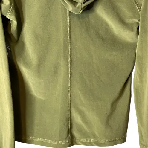 prAna bright olive green hooded sweatshirt sultra polyester blend size small