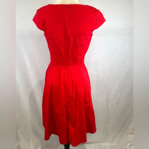 Vintage Style 1950s Pinup Retro Red Cocktail Party Dress Size Medium