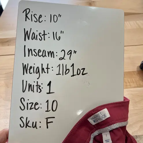 Market & Spruce Flat Front Slim Mid Rise Pants Dark Salmon Pink Size 10 NWT