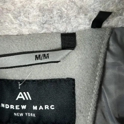 Andrew Marc Geller Assymetrical Long Coat Size M In Ivory