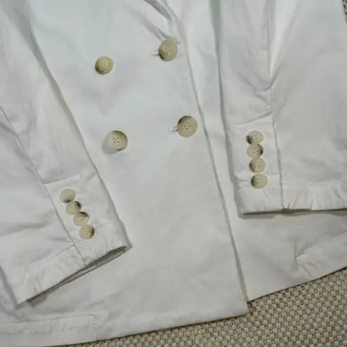 J. McLaughlin Double Breasted Blazer White Career Stretch Jacket Womens Size 10