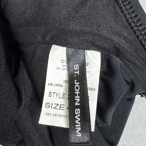 St. John Swimwear Black Halter Padded Sequins One Piece Swimsuit Size 4 NWT