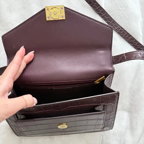 JW Pei Brown Shoulder Bag Croc 