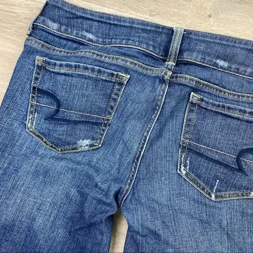 American Eagle  Outfitters Artist Distressed Stretch Crop Jeans Dark Wash 6