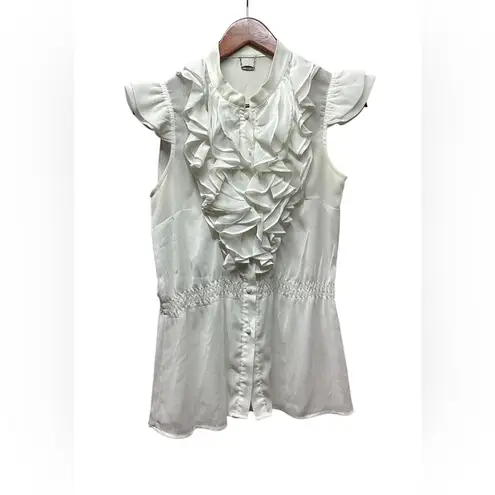 Ali & Kris ruffle blouse. Ivory in color. Size Medium