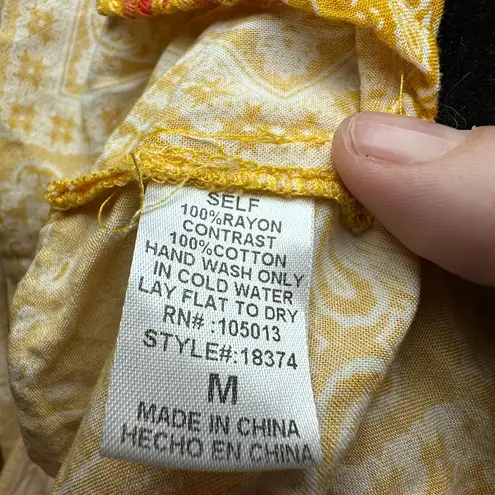 Savanna Jane Embroidered Hippie Boho Cap Sleeve 100% Cotton Flowy Blouse Size M Size M