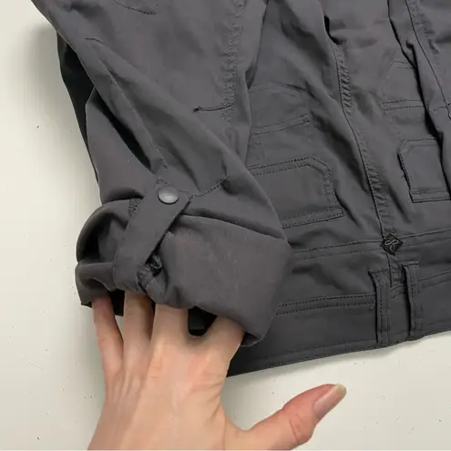 prAna Halle Pant Cargo Convertible Roll Up Stretch Zion Travel Hiking Grey Coal