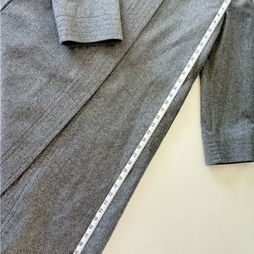 Fleurette Merino Extrafine Wool Gray Long Coat Pockety Made USA Women’s Size 12