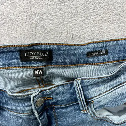 Judy Blue Jeans 14W Bootcut Stretch Plus Size Light Wash Mid Rise Denim