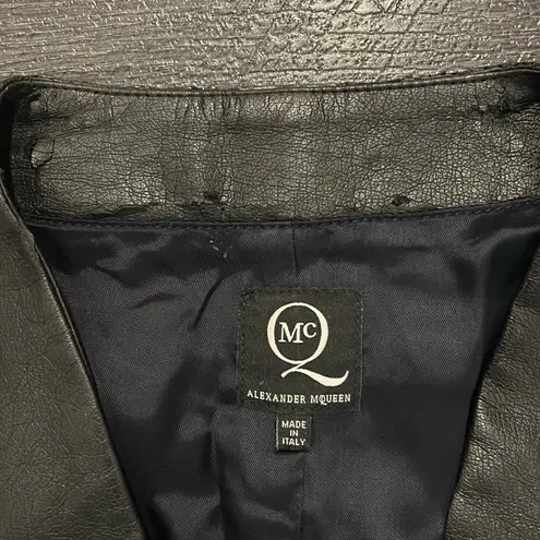 Alexander McQueen Rare Runway Faux Leather Belted Mini Dress Size IT44 NEW