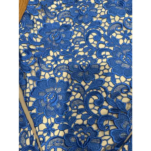 Three Floor Blue Lace Mini Dress US 2 XXS Club Dress Going Out Sexy