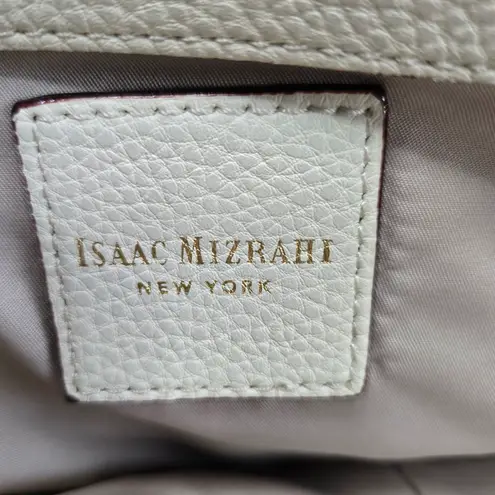 Isaac Mizrahi Ivory White Claudette Tote Bag Leather Satchel Shoulder Handbag