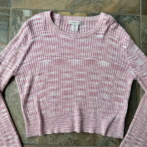 Sincerely Jules Pink and White Marl Sweater Women's Size Large