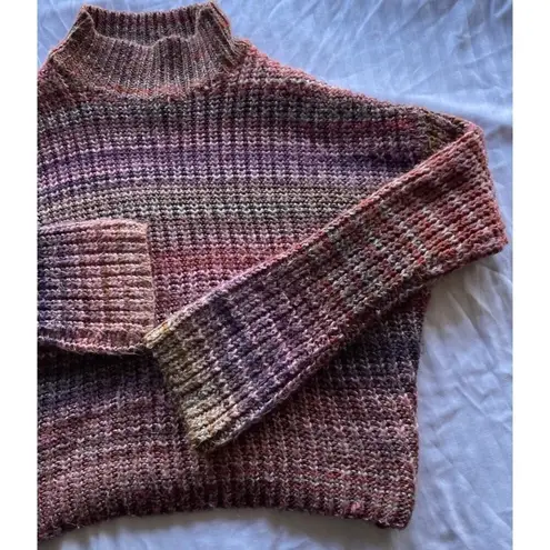 Ruby Moon Vintage Anthropologie long Red tunic Cowl Neck Drawstring Sweater Sz M