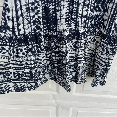 Saylor Women’s Dress Blue White Print Straps V Neck Cut Put Back XS