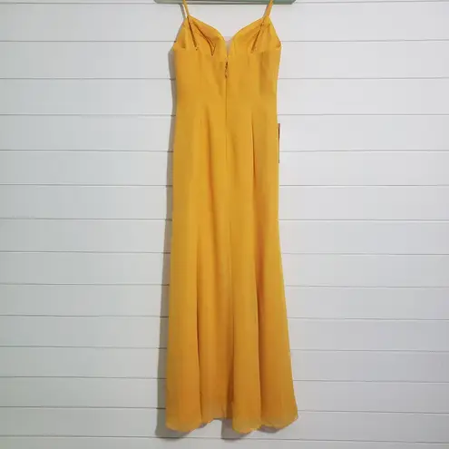 Azazie Vika Marigold Maxi Dress. Size: Custom Size