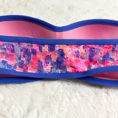 Victoria's Secret NWT VS PINK Strapless Lace Bandeau Top Bralette Wireless Bra Size Medium Blue