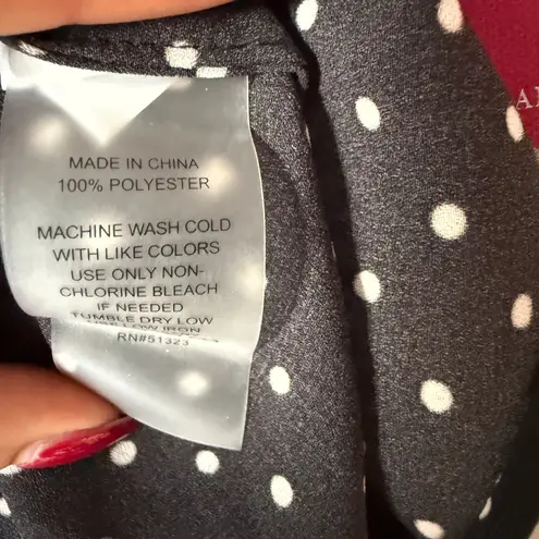 Vince Camuto  sz‎ S black white polka dot sleeveless blouse NWT