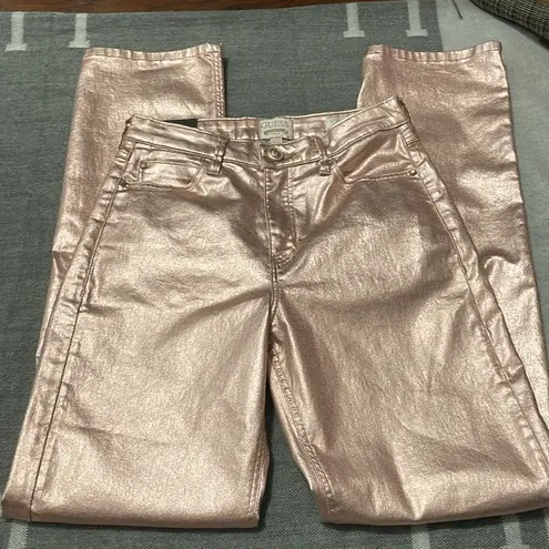 Guess NWT  Pink Metallic High Rise Straight Leg Jeans