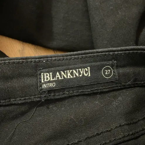 BLANKNYC Women's Crazy Train Black Distressed Skinny Jeans Raw Hem Size 27