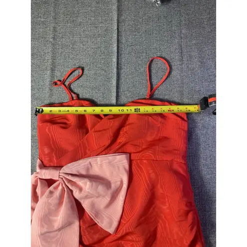 Women's Holiday Sweetheart Bow Mini Dress Future Collective Coral Red LARGE