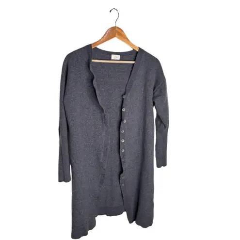 Wilfred Wilifred Merino Wool Duster Cardigan Size Large Dusky Blue Long Sleeves Buttons