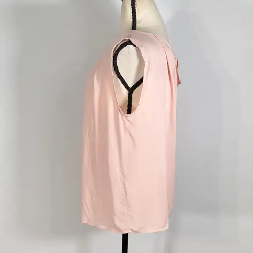 Magaschoni Pink Blush Sleeveless Back Tie Blouse Women's Size Small NWT