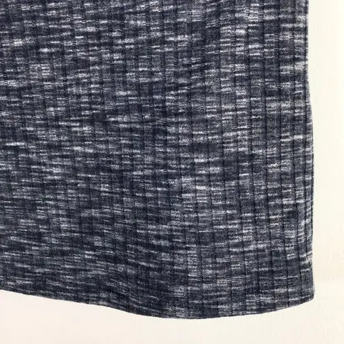 Bobeau New Square Neck Tank Top Ribbed Knit Marled Navy Blue