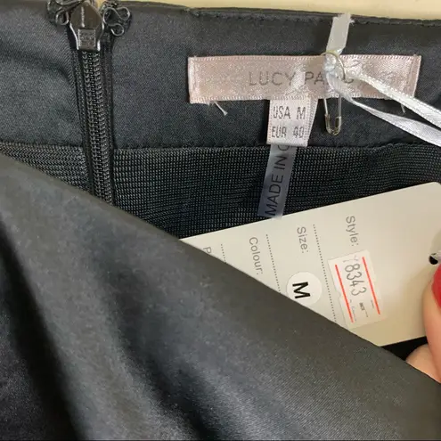 Lucy Paris Embroidered Fit & Flare Black Dress Size Medium