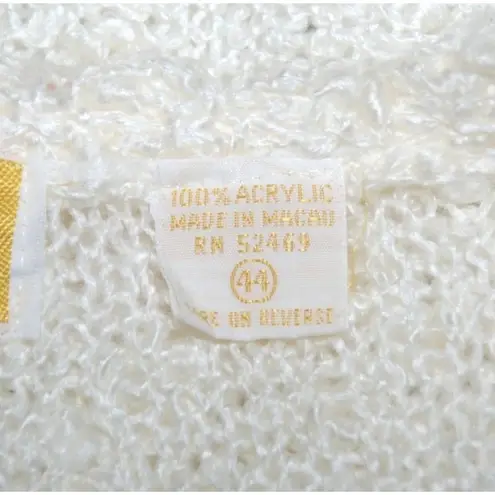 Vintage Queen Bee Oversized Ivory Sweater Size 44 US M Neutral Sleeveless Vest White Size M