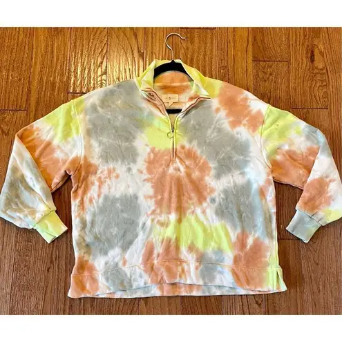 Lou & grey  tie dye quarter zip sweater small