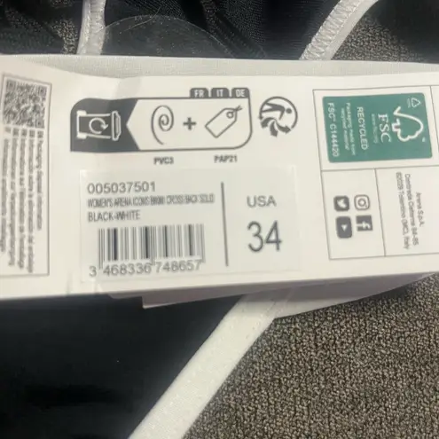 Arena New!  WOMEN'S 2-PIECE BANDEAU BIKINI SWIMSUIT FOR SWIMMING POOL ICONS BLACK thumbnail 7